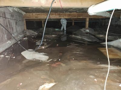 Sealant Installation in Crawl Space